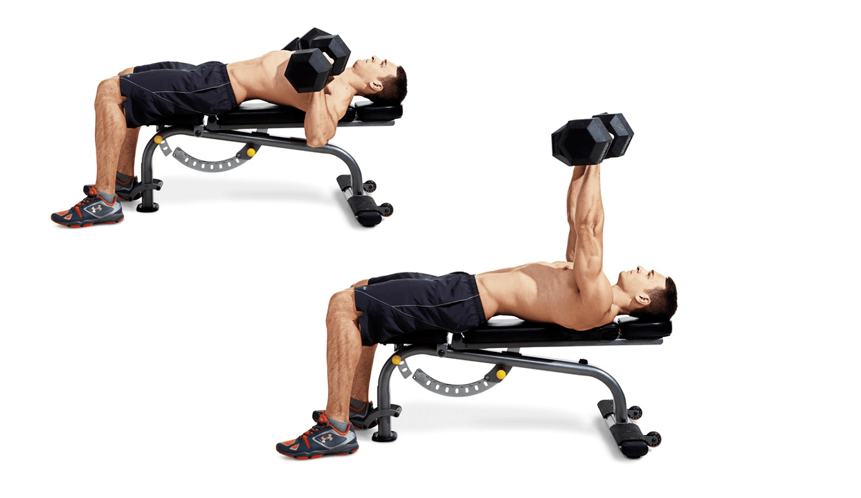 Dumbbell bench press for upper body training